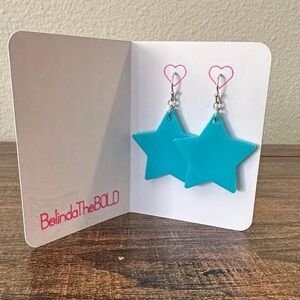Blue Star Earrings with Hypoallergenic Hooks